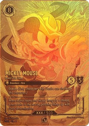 Image of Mickey Mouse - Brave Little Tailor (Serial Numbered) (5) - Disney Lorcana Promo Cards Holofoil