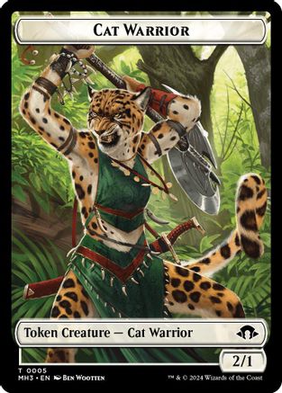 Image of Cat Warrior // Energy Reserve Double-Sided Token (MH3-5 // 36) - Modern Horizons 3