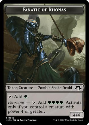 Image of Fanatic of Rhonas // Energy Reserve Double-Sided Token (MH3-15 // 36) - Modern Horizons 3