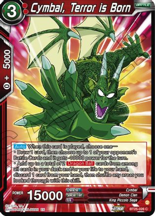 Image of Cymbal, Terror is Born (BT25-026) - Legend of the Dragon Balls Foil