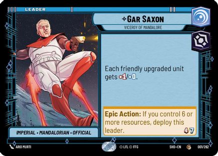 Image of Gar Saxon - Viceroy of Mandalore (001/262) - Shadows of the Galaxy