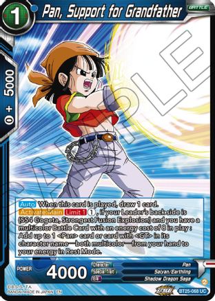 Image of Pan, Support for Grandfather (BT25-068) - Legend of the Dragon Balls Foil