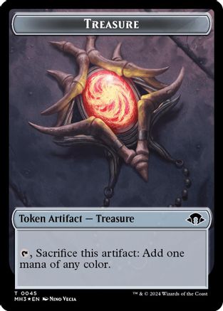 Image of Treasure (Ripple Foil)  // Copy Double-Sided Token (MH3-34 // 1) - Modern Horizons 3 Foil