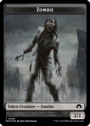 Image of Zombie (Ripple Foil) // Insect (0027) Double-Sided Token (MH3-39 // 27) - Modern Horizons 3 Foil