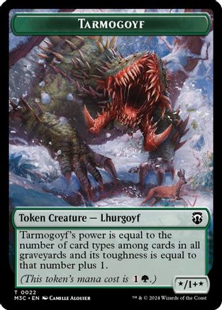 Image of Tarmogoyf (Ripple Foil) // Saproling Double-Sided Token (M3C-22 // 21) - Modern Horizons 3 Commander Foil