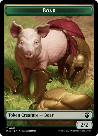 Image of Boar (Ripple Foil) // Forest Dryad Double-Sided Token (M3C-17 // 19) - Modern Horizons 3 Commander Foil