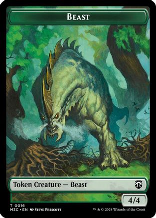 Image of Beast (0016) (Ripple Foil) // Copy Double-Sided Token (M3C-16 // 1) - Modern Horizons 3 Commander Foil