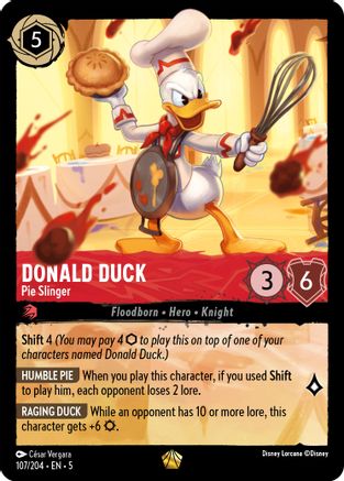 Image of Donald Duck - Pie Slinger (107/204) - Shimmering Skies Cold Foil
