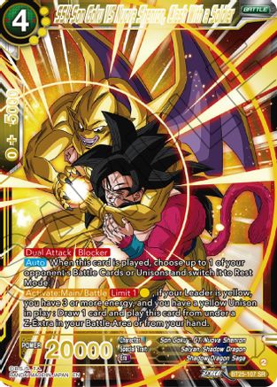 Image of SS4 Son Goku Vs Nuova Shenron, Clash With a Soldier (BT25-107) - Legend of the Dragon Balls Foil