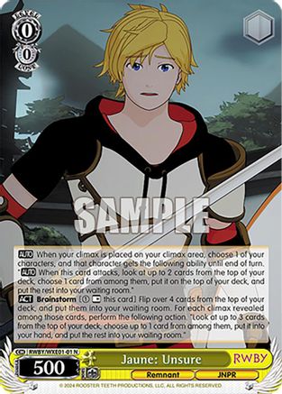 Image of Jaune: Unsure (RWBY/WXE01-01 N) - RWBY Premium Booster