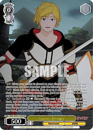 Image of Jaune: Unsure (OFR) (RWBY/WXE01-01OFR OFR) - RWBY Premium Booster