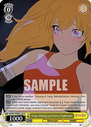 Image of Yang: Waking up From a Nightmare (RWBY/WXE01-02 N) - RWBY Premium Booster