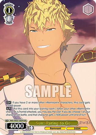Image of Sun: Raring to Go (OFR) (RWBY/WXE01-06OFR OFR) - RWBY Premium Booster