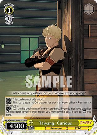 Image of Taiyang: Curious (RWBY/WXE01-07 N) - RWBY Premium Booster