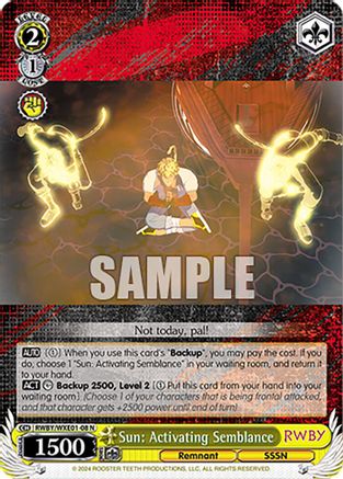 Image of Sun: Activating Semblance (RWBY/WXE01-08 N) - RWBY Premium Booster