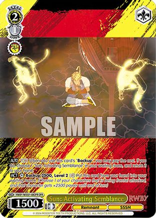 Image of Sun: Activating Semblance (OFR) (RWBY/WXE01-08OFR OFR) - RWBY Premium Booster