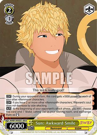 Image of Sun: Awkward Smile (RWBY/WXE01-09 N) - RWBY Premium Booster