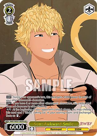 Image of Sun: Awkward Smile (OFR) (RWBY/WXE01-09OFR OFR) - RWBY Premium Booster