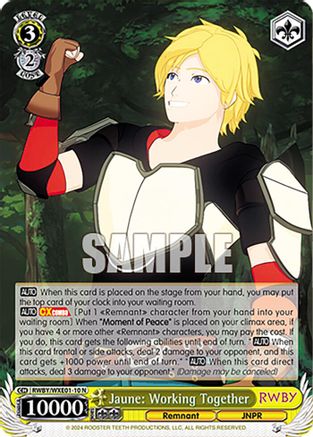 Image of Jaune: Working Together (RWBY/WXE01-10 N) - RWBY Premium Booster