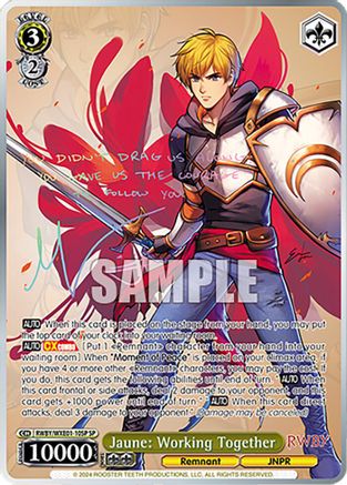 Image of Jaune: Working Together (SP) (RWBY/WXE01-10SP SP) - RWBY Premium Booster