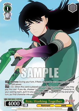 Image of Ren: Working Together (OFR) (RWBY/WXE01-17OFR OFR) - RWBY Premium Booster