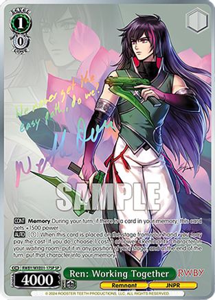 Image of Ren: Working Together (SP) (RWBY/WXE01-17SP SP) - RWBY Premium Booster