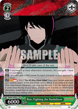 Image of Ren: Fighting the Nuckelavee (RWBY/WXE01-20 N) - RWBY Premium Booster
