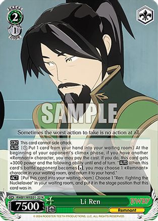 Image of Li Ren (RWBY/WXE01-22 N) - RWBY Premium Booster