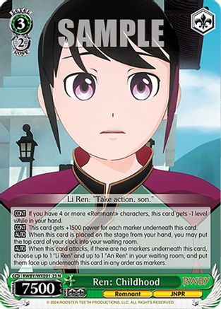 Image of Ren: Childhood (RWBY/WXE01-23 N) - RWBY Premium Booster