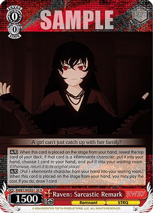 Image of Raven: Sarcastic Remark (RWBY/WXE01-30 N) - RWBY Premium Booster