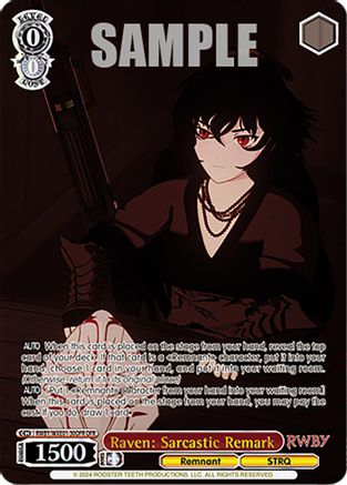 Image of Raven: Sarcastic Remark (OFR) (RWBY/WXE01-30OFR OFR) - RWBY Premium Booster