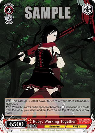 Image of Ruby: Working Together (RWBY/WXE01-38 N) - RWBY Premium Booster