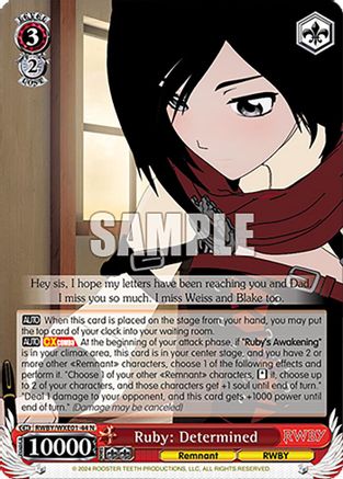 Image of Ruby: Determined (RWBY/WXE01-44 N) - RWBY Premium Booster