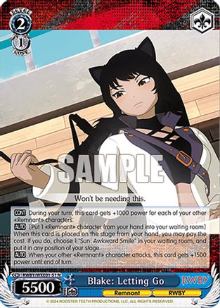 Image of Blake: Letting Go (RWBY/WXE01-51 N) - RWBY Premium Booster