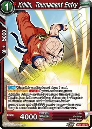 Image of Krillin, Tournament Entry (BT25-030) - Legend of the Dragon Balls Foil