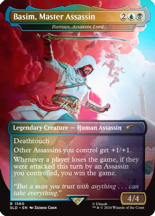 Image of Basim, Master Assassin - Ramses, Assassin Lord (Rainbow Foil) (SLD-1560) - Secret Lair Drop Series Foil