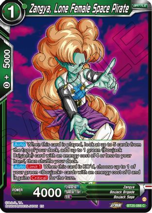 Image of Zangya, Lone Female Space Pirate (BT25-088) - Legend of the Dragon Balls