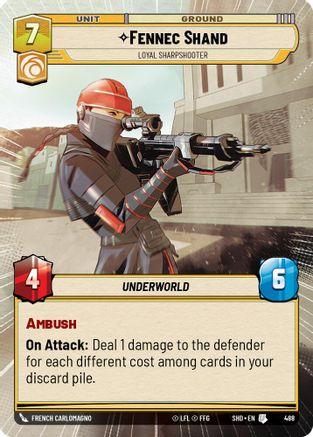 Image of Fennec Shand - Loyal Sharpshooter (Hyperspace) (488) - Shadows of the Galaxy