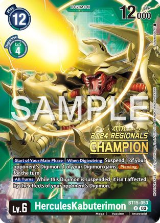 Image of HerculesKabuterimon (2024 Regionals Champion) (BT15-053) - Exceed Apocalypse Foil