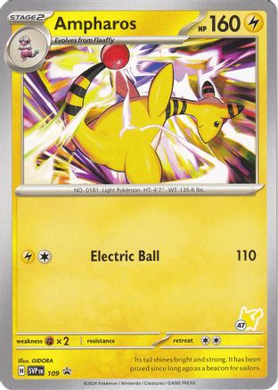 Image of Ampharos - Pikachu 47 109  Battle Academy 2024 - Promo