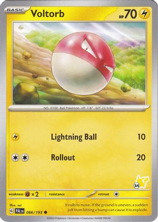 Image of Voltorb - Pikachu 34  Battle Academy 2024 - Common