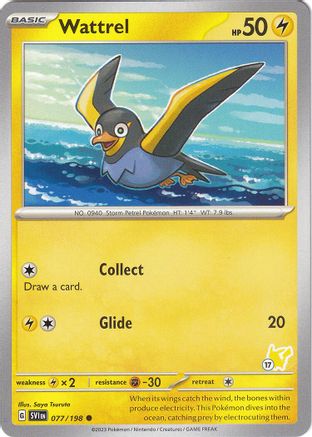 Image of Wattrel - Pikachu 17  Battle Academy 2024 - Common