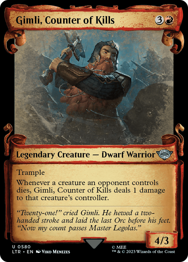 Image of Gimli, Counter of Kills (Showcase Scrolls) (LTR-580) - The Lord of the Rings: Tales of Middle-earth: (Showcase)