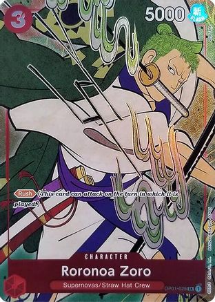 Image of Roronoa Zoro (English Version 1st Anniversary Set) (OP01-025) - One Piece Promotion Cards Foil