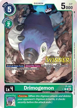 Image of Drimogemon - P-143 (Store Tournament 2024 Jul. - Sep. Winner Pack) (P-143) - Digimon Promotion Cards Foil