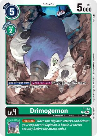 Image of Drimogemon - P-143 (Store Tournament 2024 Jul. - Sep. Participation Pack) (P-143) - Digimon Promotion Cards