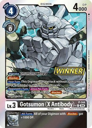 Image of Gotsumon (X Antibody) - P-144 (Store Tournament 2024 Jul. - Sep. Winner Pack) (P-144) - Digimon Promotion Cards Foil