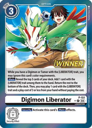 Image of Digimon Liberator - P-151 (Store Tournament 2024 Jul. - Sep. Winner Pack) (P-151) - Digimon Promotion Cards Foil