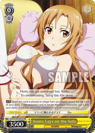Image of Asuna Lays on the Sofa (SR) (SAO/SC20-E003S RE) - Sword Art Online Chronicle Set
