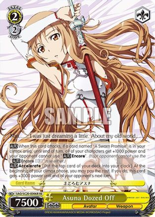 Image of Asuna Dozed Off (RRR) (SAO/S20-E006R RE) - Sword Art Online Chronicle Set